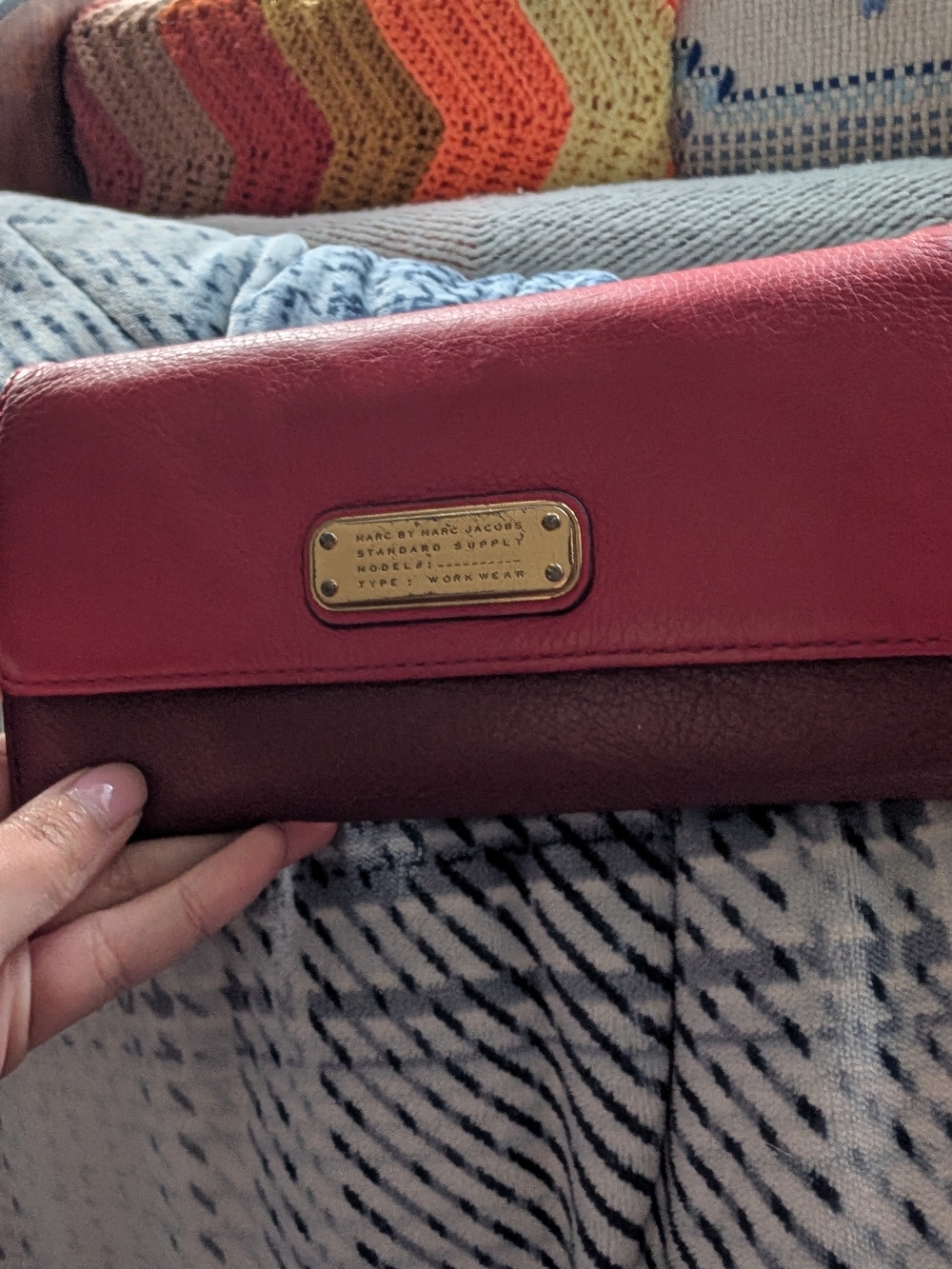 Marc by Marc Jacobs Two-Tone Red Leather Wallet